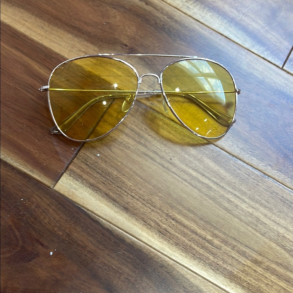 Yellow Aviator Sunglasses
